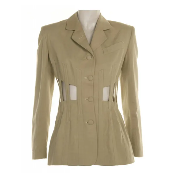 Selling The City 2025 Jade Chan Cage Cut Out Green Blazer
