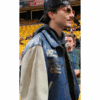 Timothee Chalamet Vintage 90s Midnight Sun League Avirex Letterman Leather Jacket