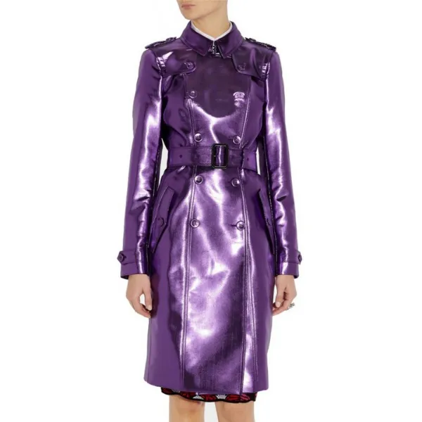 Double Breasted Purple Coat