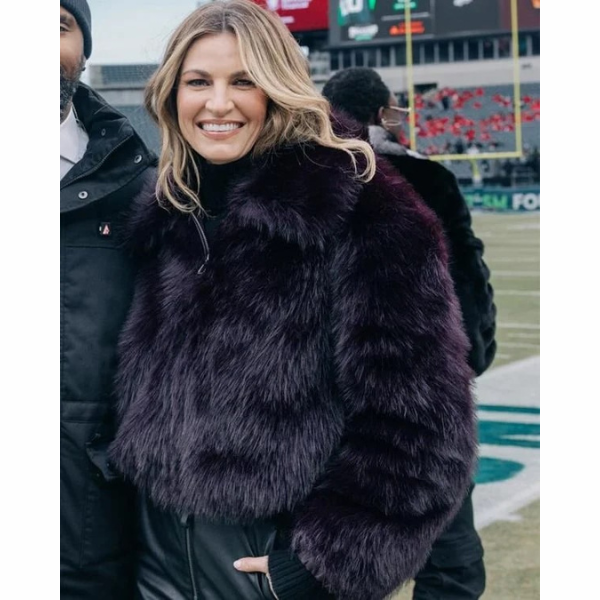Erin Andrews Purple Fur Coat