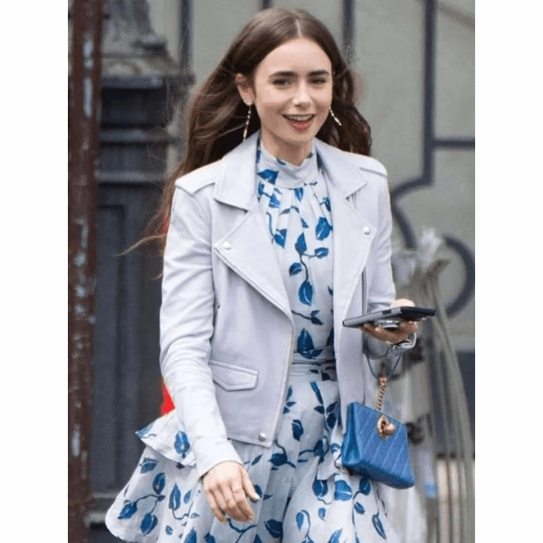 Emily In Paris Emily Cooper White Leather Jacket