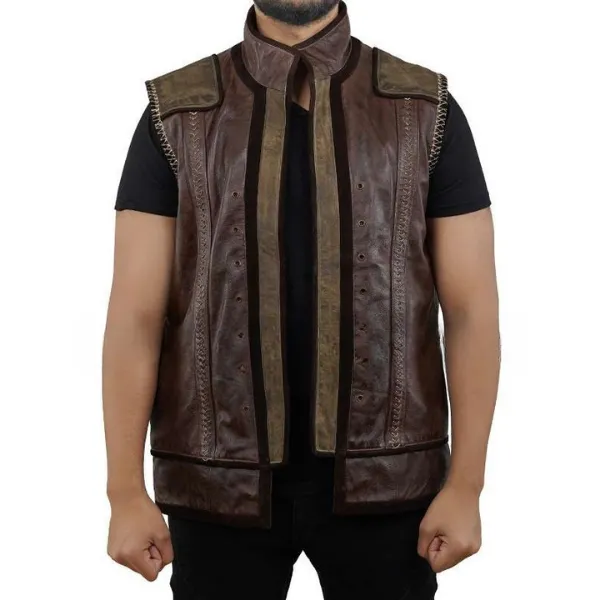 Craig Horner Legend Of The Seeker Brown Genuine Leather Vest