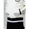 Mens Wars Galactic Empire White & Black Leather Jacket