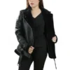 Women’s Black Shearling Leather Jacket