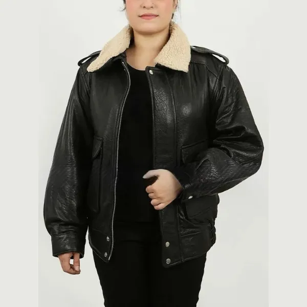 Eiza González Fountain of Youth 2025 Black Leather Jacket