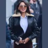 Eiza González Black Leather Jacket