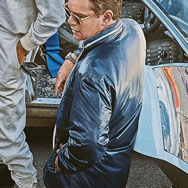Carroll Shelby Ford v Ferrari Blue Jacket
