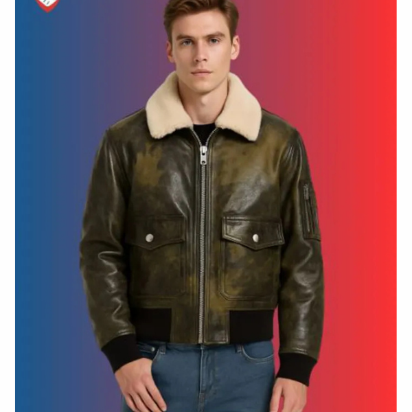 Naval Leather Aviator Jacket