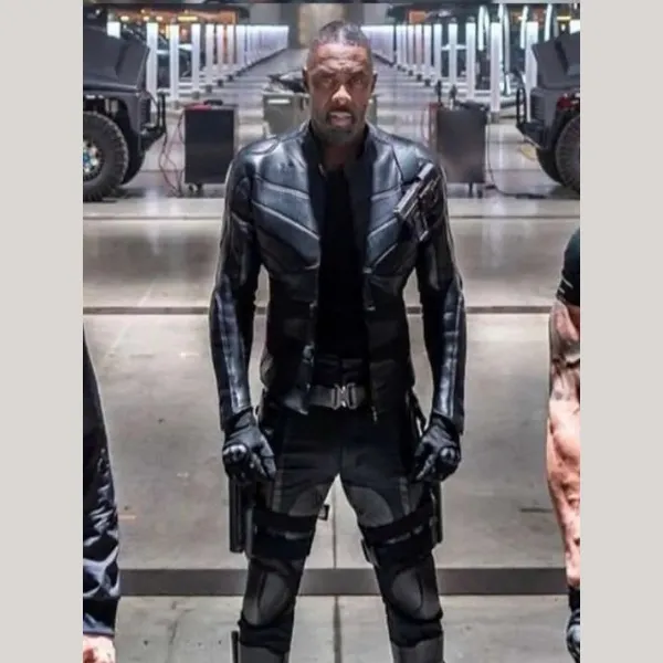 Idris Elba Black Leather Jacket