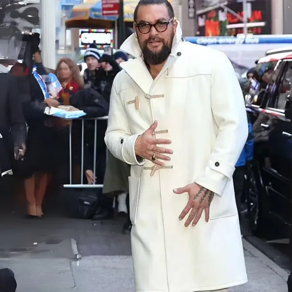 Jason Momoa White Wool Coat