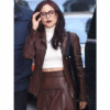 Jenna Ortega Death Of A Unicorn Brown Jacket