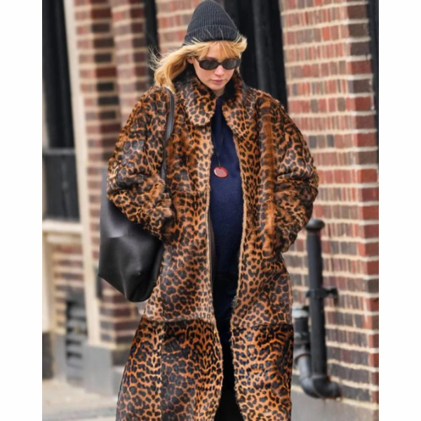 Jennifer Lawrence Leopard Print Coat