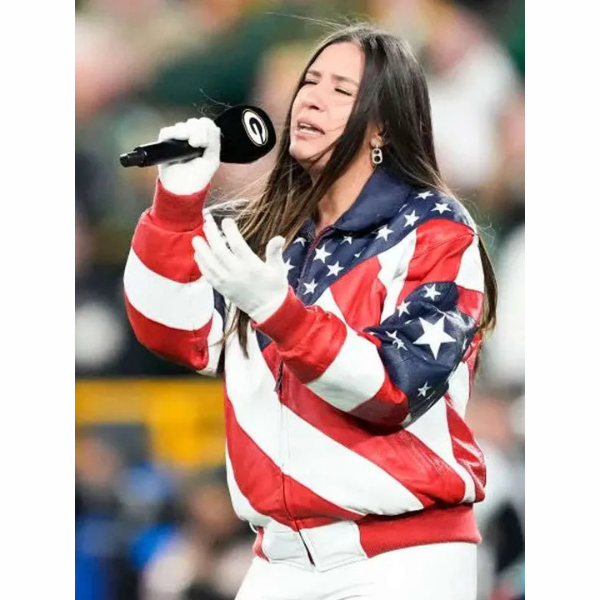 Celebrity Style American Flag Jacket