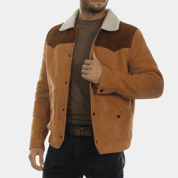Yellowstone Kevin Costner Leather Shearling Jacket