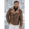 Shearling Aviator Leather Jacket
