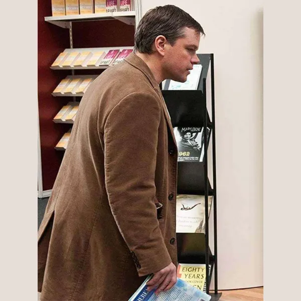 Matt Damon Hereafter Brown Suede Leather Coat Hereafter Brown Coat