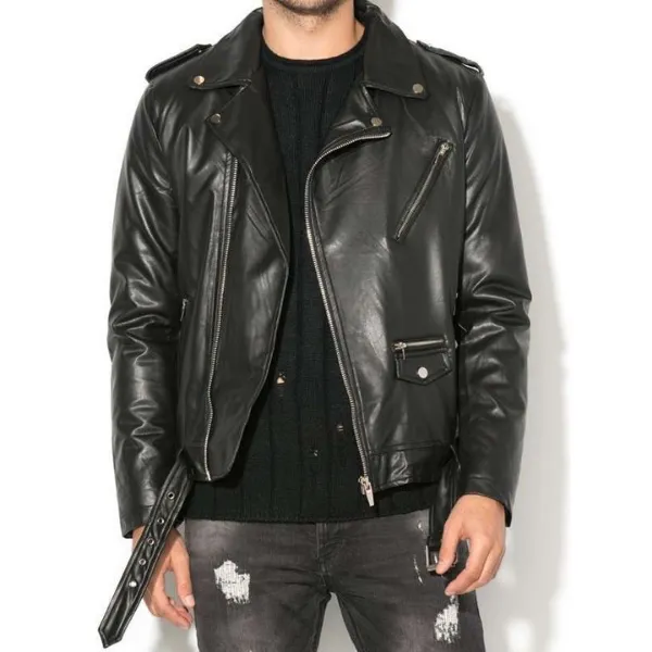 Classic Brando Biker Leather Jacket