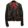 Nicolas Cage Black And Red Studded Jacket