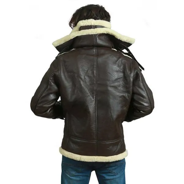 Pilot Style Shearling Leather Jacket
