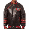 SF 49ers Leather Jacket Brown
