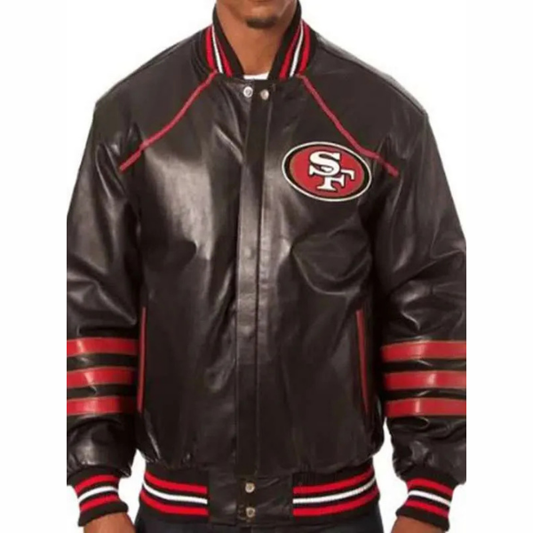 SF 49ers Leather Jacket Brown