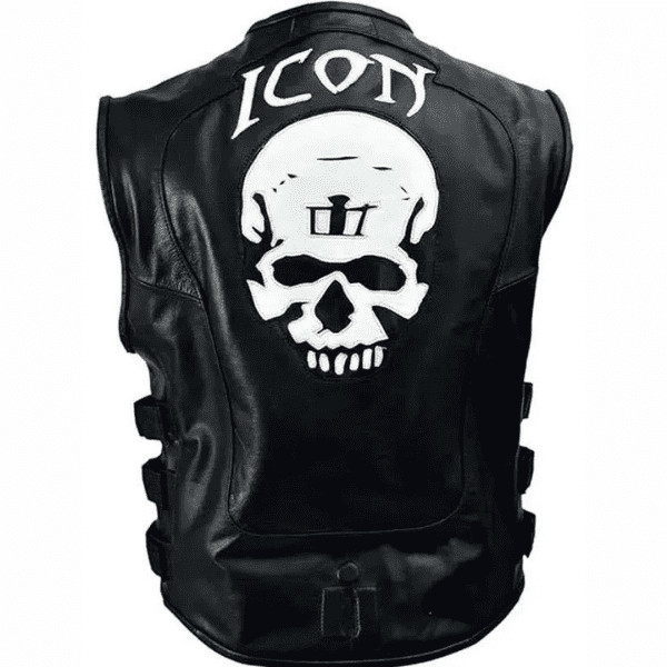 Motorcycle Skull Leather Vest