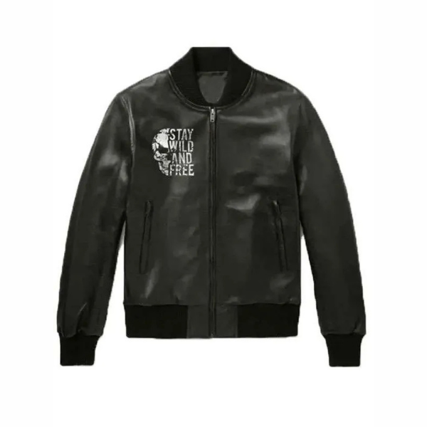 Stay Wild And Free Black Biker Jacket