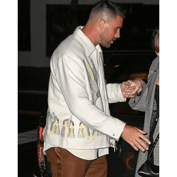 Travis Kelce Jil Sander Blue Fly Jacket