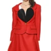 Vivienne Heart Lapel Shape Red Blazer Vivienne Heart Lapel Red Blazer