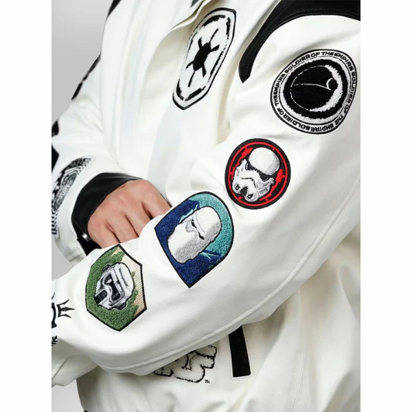 Wars Galactic Empire White & Black Leather Jacket