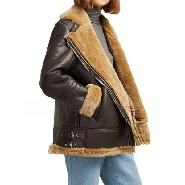 Women Bomber Leather Jacket