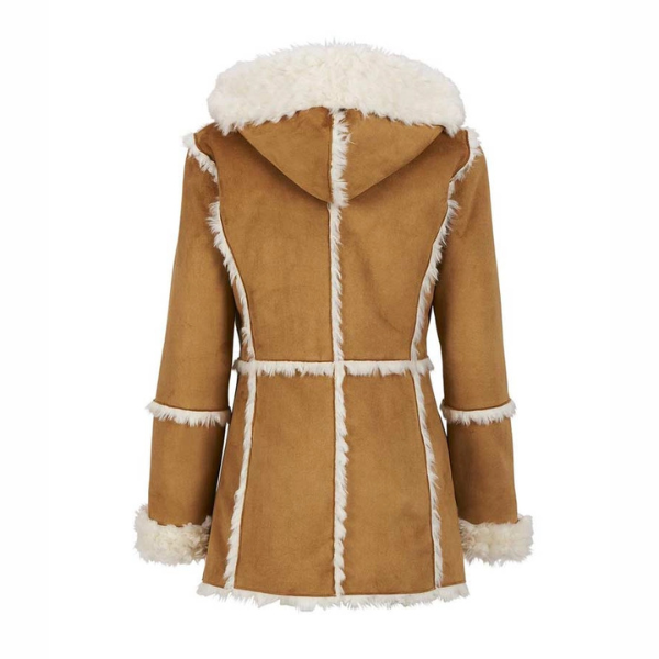 Suede Shearling Winter Coat Women