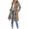 Plaid Tweed Trench Coat On Sale