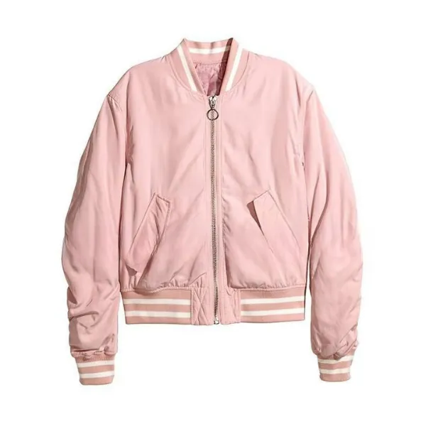 Ladies Pink Bomber Jacket