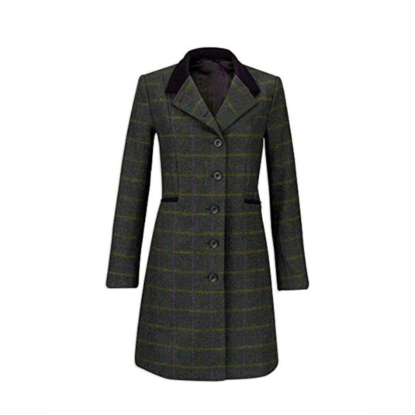 Navy Herringbone Check and Green Tweed Coat