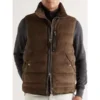 Men Brown Suede Leather Vest