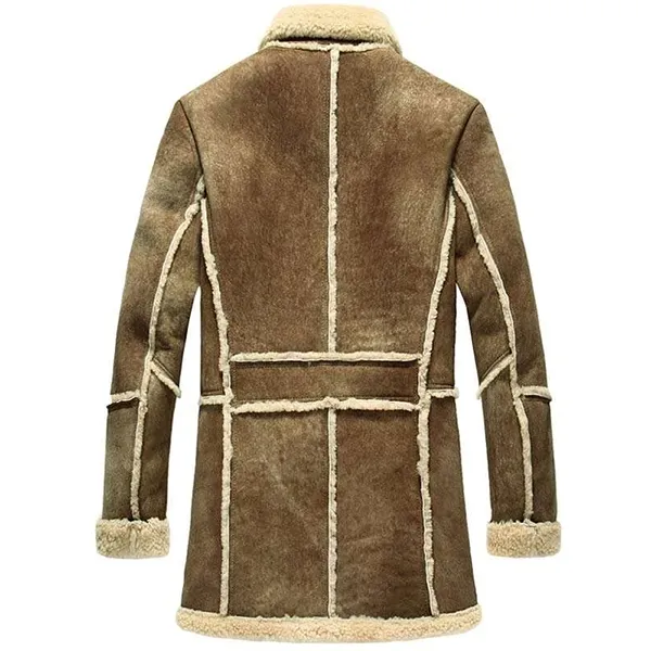 Men Shearling Brown Leather Coat