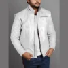 Miyagi Do white Leather Jacket