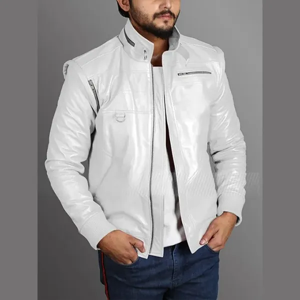 Miyagi Do white Leather Jacket