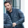 Sebastian Stan Black Leather Jacket