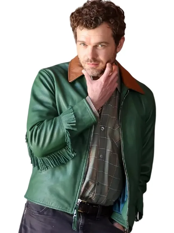 Alden Ehrenreich Fringe Leather Jacket
