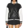 Black & White Varsity Leather Jacket