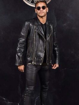 Neymar Black Leather Jacket