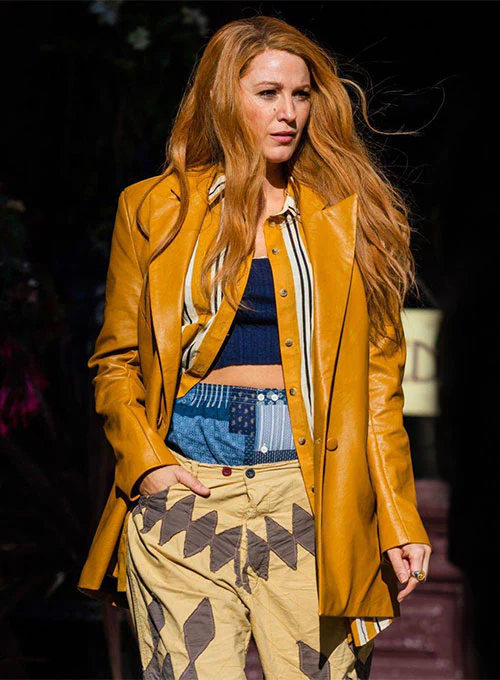 Blake Lively Leather Trench Coat