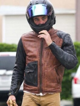 Chris Pine Black Leather Jacket
