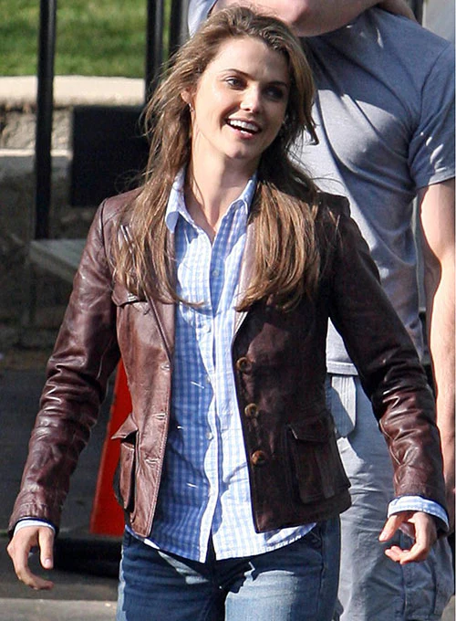 Keri Russell Leather Blazer Jacket