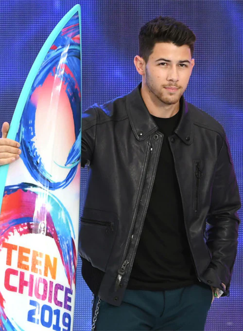 Nick Jonas Leather Jacket for Men