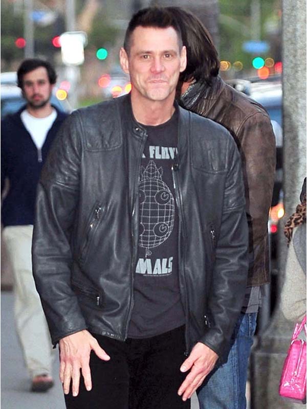 Jim Carrey Black Leather Jacket
