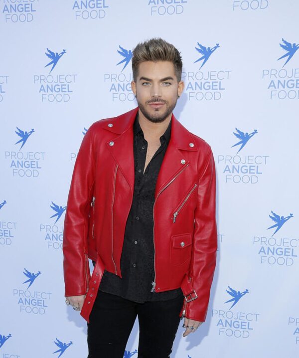 Adam Lambert Red Leather Jacket