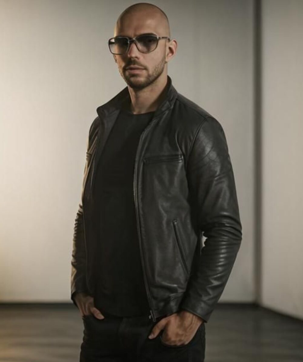 Andrew Tate Black Leather Jacket